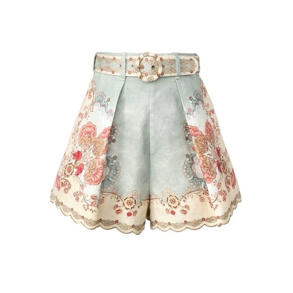 Designer-style Daylight Blouse and Shorts Set - Light Blue and Cream - Picture 11 of 16